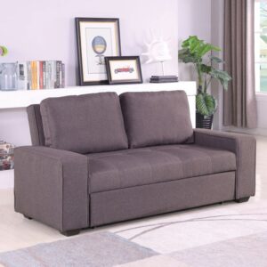 Καναπές -κρεβάτι 	Flora  ύφασμα χρώματος  καφέ   176x102x91 εκ.