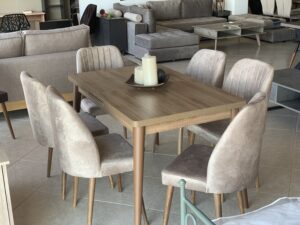 Σετ τραπεζαρίας Joanna Ν 10  Μπεζ  7τεμ.